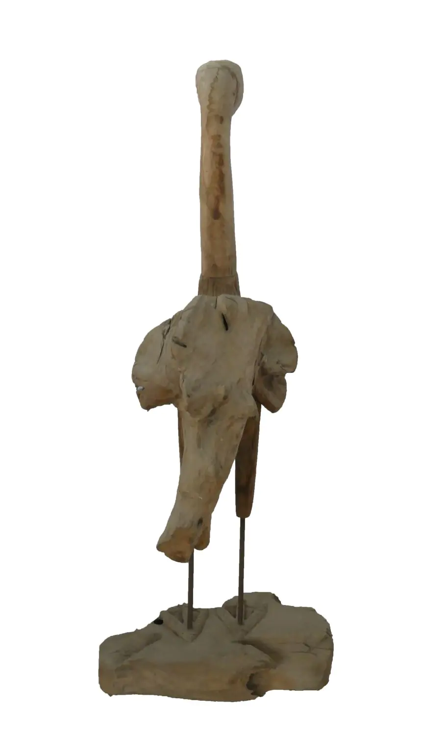  Product image 5 of the product “Flamingo, made from teak root pieces, about 1,10 mtr high-. 2 Parts, metall feet. ”